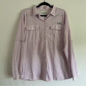 Columbia PFG Sportswear Long Sleeve Fishing Shirt Men's XL Vented Plaid Purple